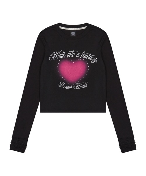 LUVISTRUE(ラヴイズトゥルー)の「NM HEART HOTFIX TEE(Tシャツ/カットソー・レディース・ブラック/ホワイト・FREE)」の6枚目の写真