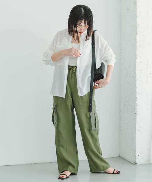 ITEMS URBANRESEARCH（アイテムズ アーバンリサーチ）の「シアーポケットシャツ（シャツ/ブラウス・レディース・ブラック/ブルー/ホワイト・FREE）」の8枚目の写真