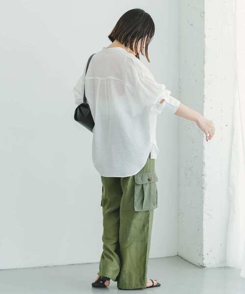 ITEMS URBANRESEARCH（アイテムズ アーバンリサーチ）の「シアーポケットシャツ（シャツ/ブラウス・レディース・ブラック/ブルー/ホワイト・FREE）」の9枚目の写真