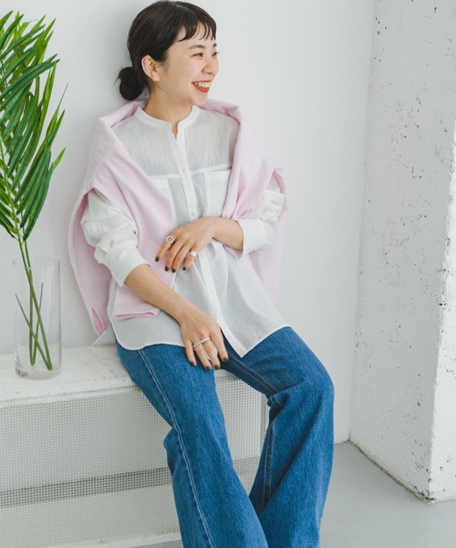 ITEMS URBANRESEARCH（アイテムズ アーバンリサーチ）の「シアーポケットシャツ（シャツ/ブラウス・レディース・ブラック/ブルー/ホワイト・FREE）」の15枚目の写真