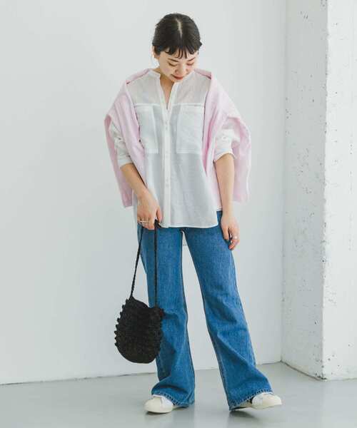 ITEMS URBANRESEARCH（アイテムズ アーバンリサーチ）の「シアーポケットシャツ（シャツ/ブラウス・レディース・ブラック/ブルー/ホワイト・FREE）」の18枚目の写真