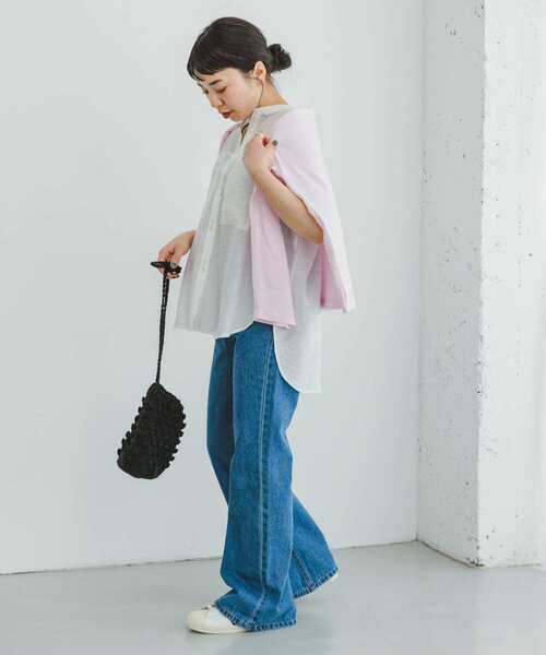 ITEMS URBANRESEARCH（アイテムズ アーバンリサーチ）の「シアーポケットシャツ（シャツ/ブラウス・レディース・ブラック/ブルー/ホワイト・FREE）」の19枚目の写真