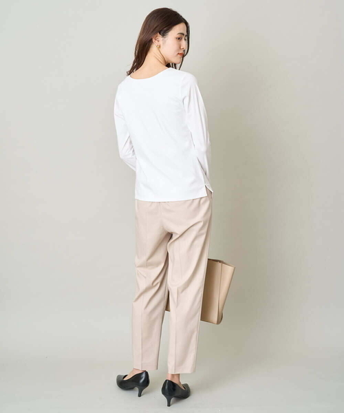 a.v.v(アーヴェヴェ)の「【前後2WAY】前身二重 スクエア/ボートネックカットソー(Tシャツ/カットソー・レディース・ホワイト・38/40/36/42/34)」の7枚目の写真