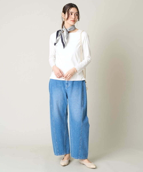 a.v.v(アーヴェヴェ)の「【前後2WAY】前身二重 スクエア/ボートネックカットソー(Tシャツ/カットソー・レディース・ホワイト・38/40/36/42/34)」の13枚目の写真
