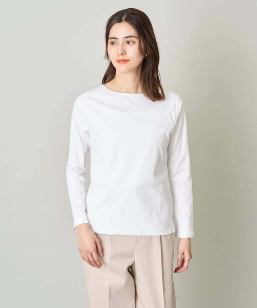 a.v.v(アーヴェヴェ)の「【前後2WAY】前身二重 スクエア/ボートネックカットソー(Tシャツ/カットソー・レディース・ホワイト・38/40/36/42/34)」の14枚目の写真