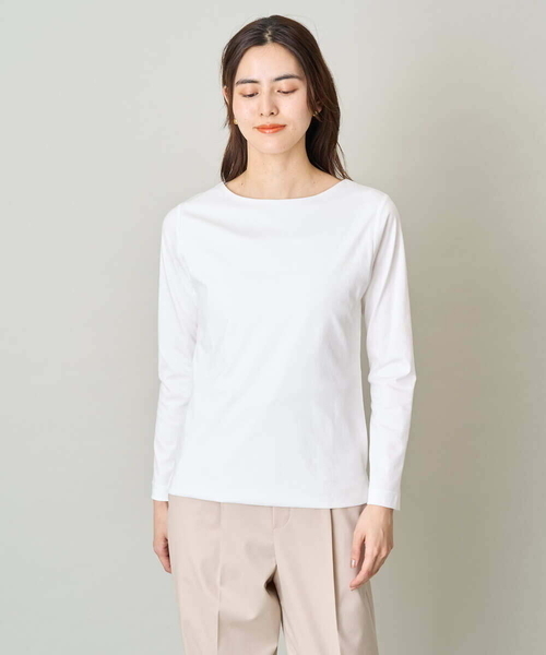 a.v.v(アーヴェヴェ)の「【前後2WAY】前身二重 スクエア/ボートネックカットソー(Tシャツ/カットソー・レディース・ホワイト・38/40/36/42/34)」の15枚目の写真