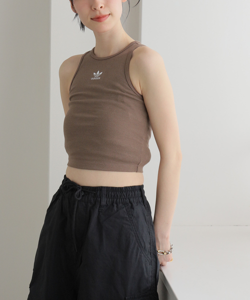 adidas（アディダス）の「【ADIDAS / アディダス】ORI  RIB TANK（タンクトップ・レディース・ブラウン/ホワイト/ブラック・SMALL/X-SMALL）」の3枚目の写真