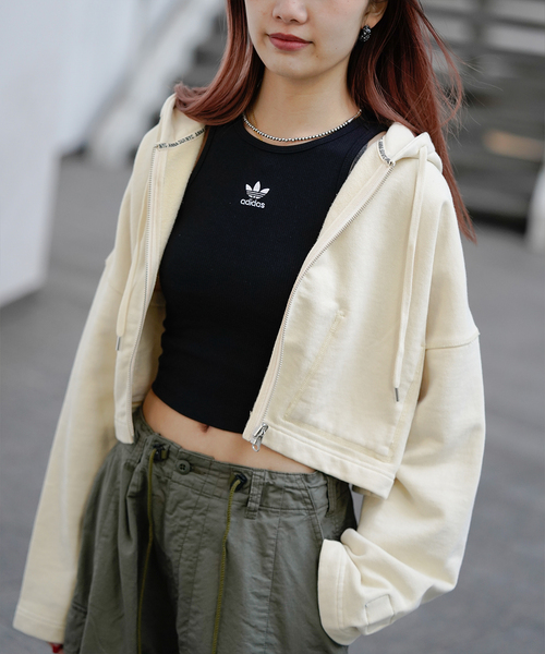 adidas（アディダス）の「【ADIDAS / アディダス】ORI  RIB TANK（タンクトップ・レディース・ブラウン/ホワイト/ブラック・SMALL/X-SMALL）」の2枚目の写真