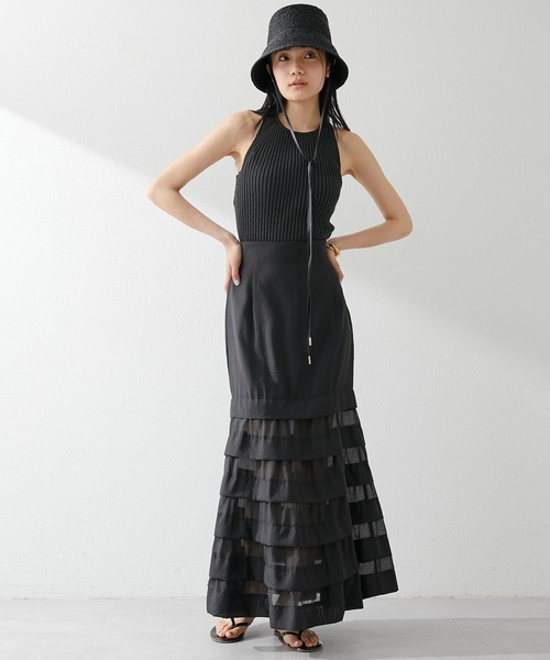 新品】Whim Gazetteラメリブノースリーブ