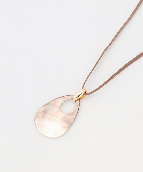 【ほぅ】天然ホワイトシェルの大粒デザインネックレストップ double pull design 天然石ネックレス 21種類宝石展開 14kgf