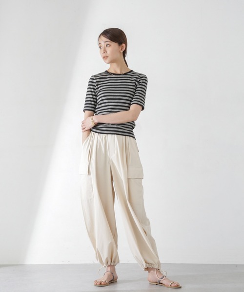 Russell Athletic(ラッセルアスレティック)の「RUSSELL ATHLETIC/ Ripstop Stretch Nylon Cargo(カーゴパンツ・レディース・ブラック/オフホワイト・M)」の11枚目の写真