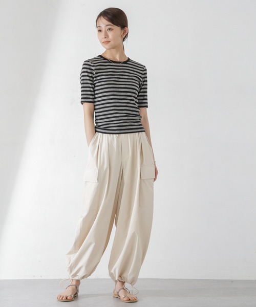 Russell Athletic(ラッセルアスレティック)の「RUSSELL ATHLETIC/ Ripstop Stretch Nylon Cargo(カーゴパンツ・レディース・ブラック/オフホワイト・M)」の12枚目の写真