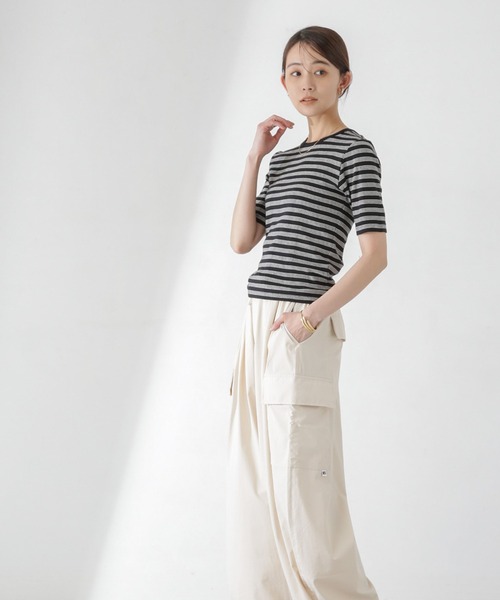 Russell Athletic(ラッセルアスレティック)の「RUSSELL ATHLETIC/ Ripstop Stretch Nylon Cargo(カーゴパンツ・レディース・ブラック/オフホワイト・M)」の13枚目の写真