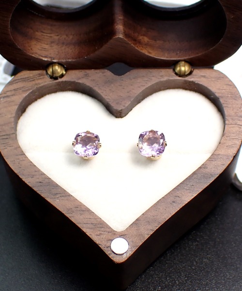 HaRu*/宝石質天然石（6ｍｍスクエア型）／14kgfピアス（ピアス（両耳用））｜CERCA（チェルカ）