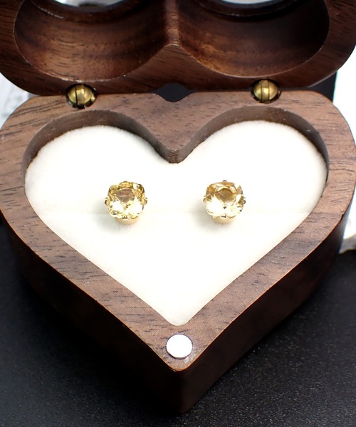 HaRu*/宝石質天然石（6ｍｍスクエア型）／14kgfピアス（ピアス（両耳用））｜CERCA（チェルカ）