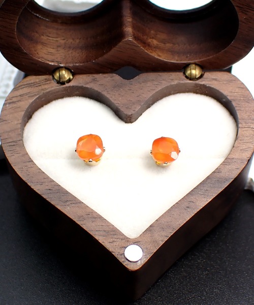 HaRu*/宝石質天然石（6ｍｍスクエア型）／14kgfピアス（ピアス（両耳用））｜CERCA（チェルカ）