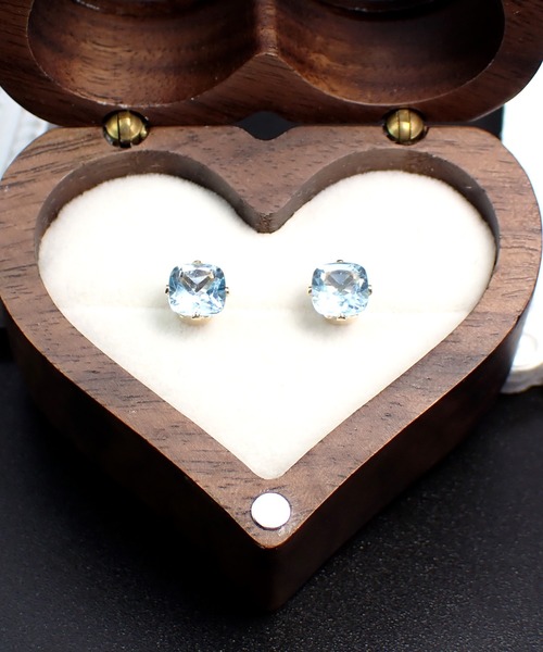 HaRu*/宝石質天然石（6ｍｍスクエア型）／14kgfピアス（ピアス（両耳用））｜CERCA（チェルカ）