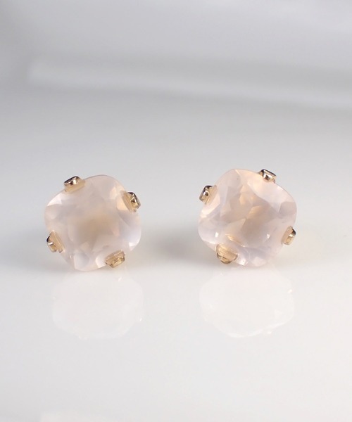 HaRu*/宝石質天然石（6ｍｍスクエア型）／14kgfピアス（ピアス（両耳用））｜CERCA（チェルカ）