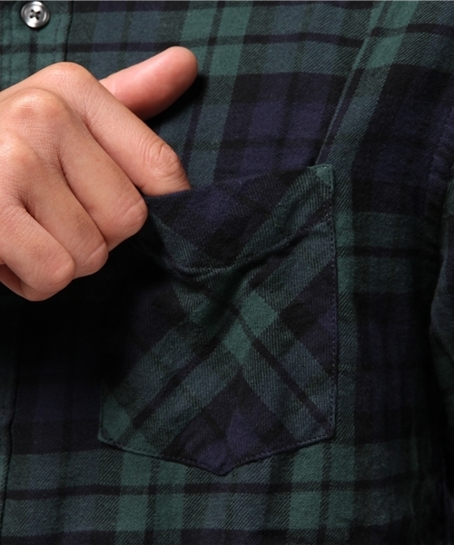 WEGO（ウィゴー）の「WEGO/タータンチェックネルシャツ（シャツ/ブラウス・メンズ・ホワイト系その他/ベージュ系その他/レッド系その他/グリーン系その他・LARGE/MEDIUM）」の10枚目の写真