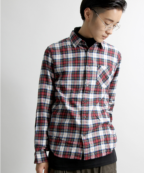 WEGO（ウィゴー）の「WEGO/タータンチェックネルシャツ（シャツ/ブラウス・メンズ・ホワイト系その他/ベージュ系その他/レッド系その他/グリーン系その他・LARGE/MEDIUM）」の20枚目の写真