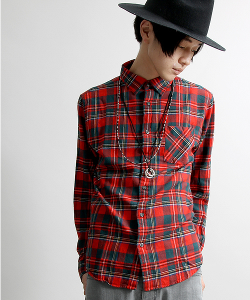 WEGO（ウィゴー）の「WEGO/タータンチェックネルシャツ（シャツ/ブラウス・メンズ・ホワイト系その他/ベージュ系その他/レッド系その他/グリーン系その他・LARGE/MEDIUM）」の19枚目の写真