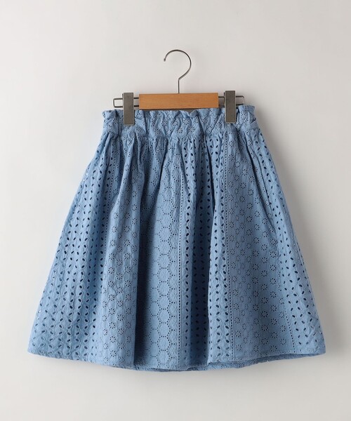 SHIPS（シップス）の「SHIPS KIDS:140～150cm / レース ギャザー スカート（スカート・キッズ・ライトブルー/ホワイト・150/140）」の2枚目の写真