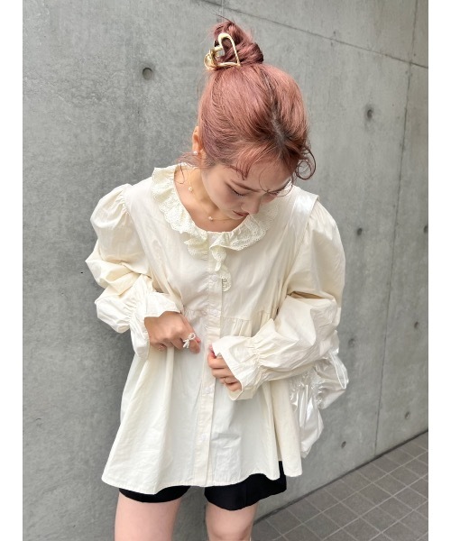 JUMELLE(ジュメロ)の「petit raffle blouse(シャツ/ブラウス・レディース・ベージュ・FREE)」の16枚目の写真