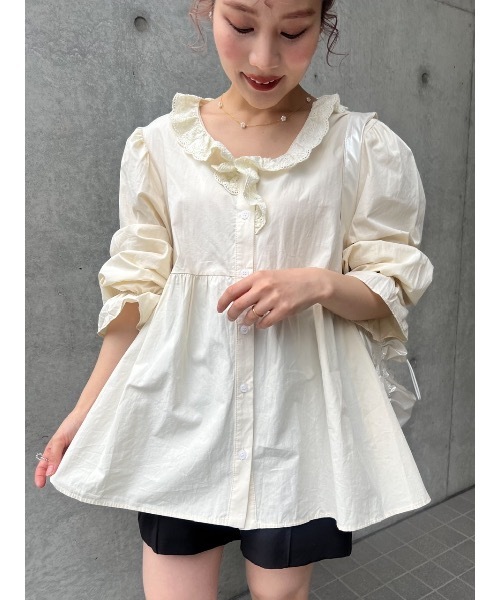 JUMELLE(ジュメロ)の「petit raffle blouse(シャツ/ブラウス・レディース・ベージュ・FREE)」の3枚目の写真