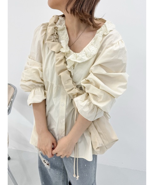 JUMELLE(ジュメロ)の「petit raffle blouse(シャツ/ブラウス・レディース・ベージュ・FREE)」の8枚目の写真