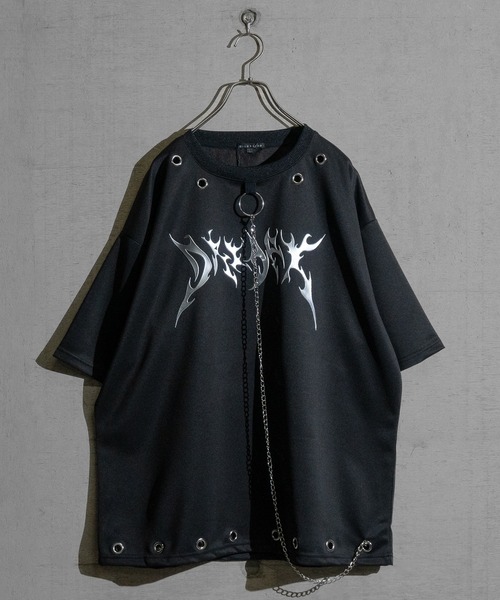 JOHN'S CLOSET(ジョンズクローゼット)の「【13】アイレットチェーン付 メタルロゴ BIG TEE(Tシャツ/カットソー・メンズ・ブラック/ホワイト・MEDIUM/LARGE)」の15枚目の写真