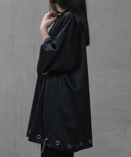 JOHN'S CLOSET(ジョンズクローゼット)の「【13】アイレットチェーン付 メタルロゴ BIG TEE(Tシャツ/カットソー・メンズ・ブラック/ホワイト・MEDIUM/LARGE)」の9枚目の写真