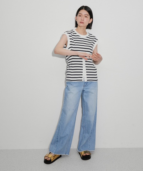 ADAM ET ROPE'(アダムエロペ)の「【サステナブル・洗える】ウエストシェイプジャージプルオーバー(Tシャツ/カットソー・レディース・ブラック/ブルー系その他/ホワイト/ピンク・FREE)」の12枚目の写真