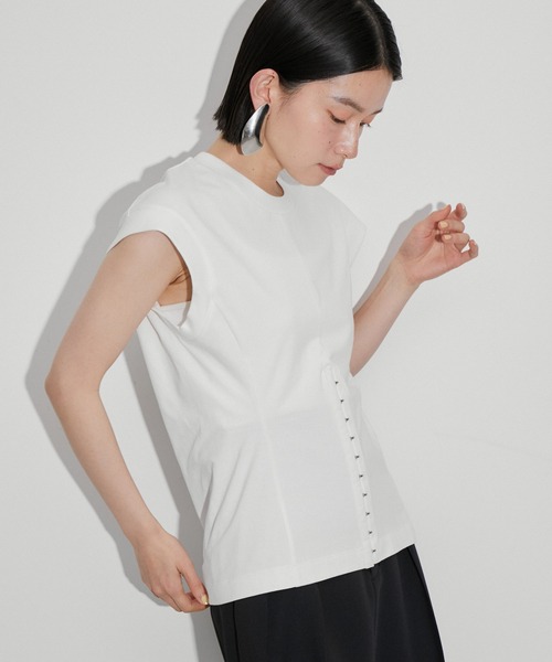 ADAM ET ROPE' アダムエロペ　ウエストシェイプジャージプルオーバー ADAM ET ROPE'（アダムエロペ）の「【サステナブル・洗える】ウエスト