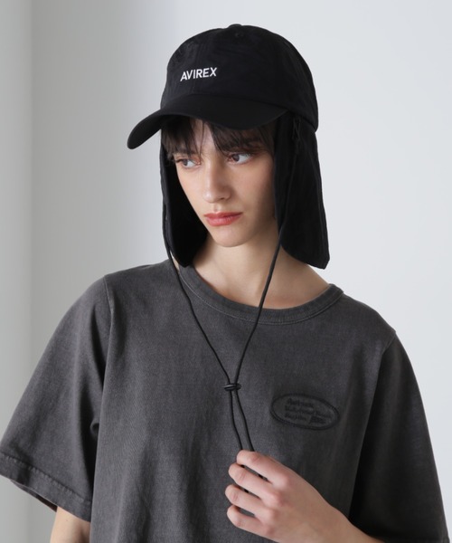 AVIREX（アヴィレックス）の「《直営店限定》SUNSHADE CAP/サンシェードキャップ（キャップ・レディース・オフホワイト/ブラック・FREE）」の5枚目の写真