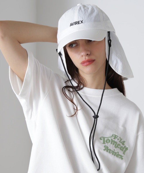 AVIREX（アヴィレックス）の「《直営店限定》SUNSHADE CAP/サンシェードキャップ（キャップ・レディース・オフホワイト/ブラック・FREE）」の14枚目の写真