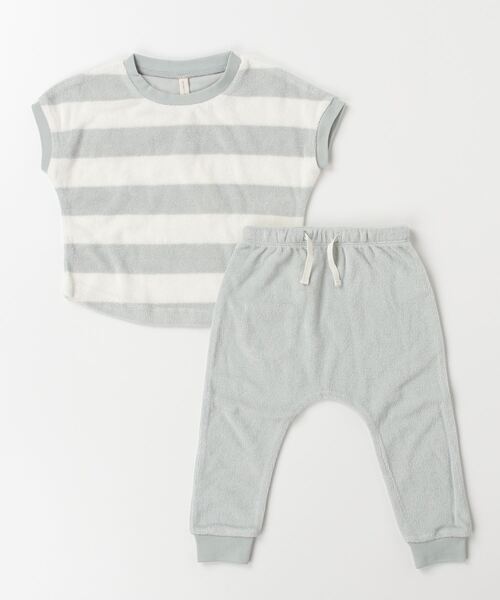 【セール】『Quincy Mae』TERRY TEE + PANT SET | SKY-STRIPE（その他ベビー用品）｜Quincy Mae（クインシーメイ）