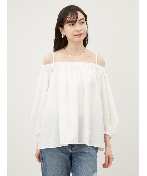 Mila Owen - milaowen オフショルダーTOPS 付け襟つき4WAYオフショルブラウス【ウォッシャブル】(シャツ