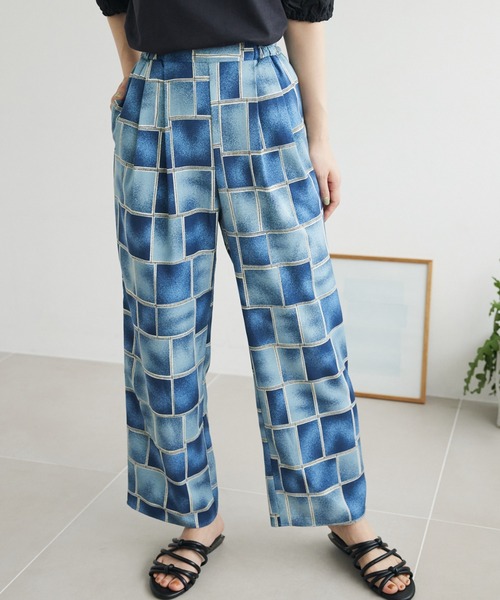 Green Parks(グリーンパークス)の「イージー柄パンツⅠ(その他パンツ・レディース・ブルー/ブラック/グリーン/ブラウン・FREE)」の4枚目の写真