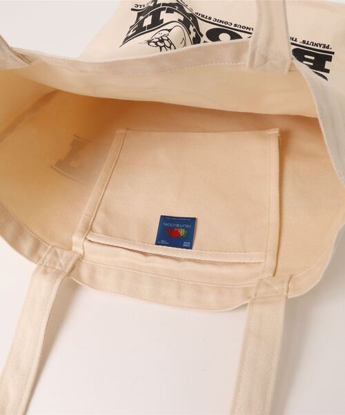Donnaruma（ドンナルンマ）の「「FRUIT OF THE LOOM」Fruit of the Loom×PEANUTS キャンバスTOTE BAG（トートバッグ・レディース・イエロー/ホワイト・FREE）」の5枚目の写真