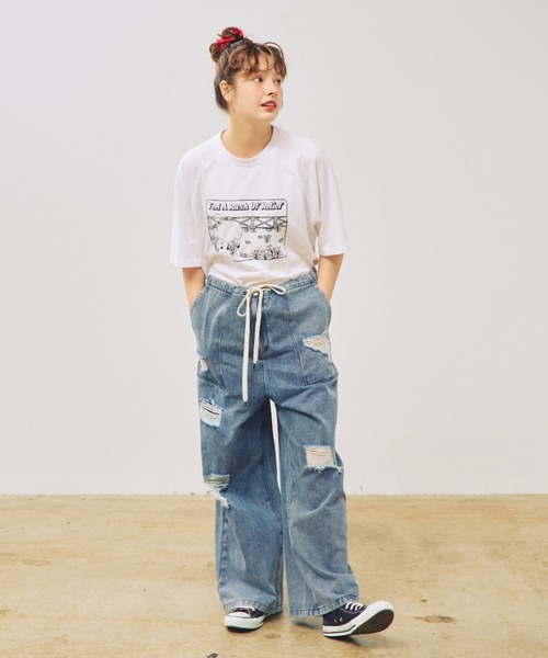 anoco no oheya(アノコノオへヤ)の「sheep big T(Tシャツ/カットソー・レディース・イエロー/ホワイト/アイボリー・FREE)」の17枚目の写真