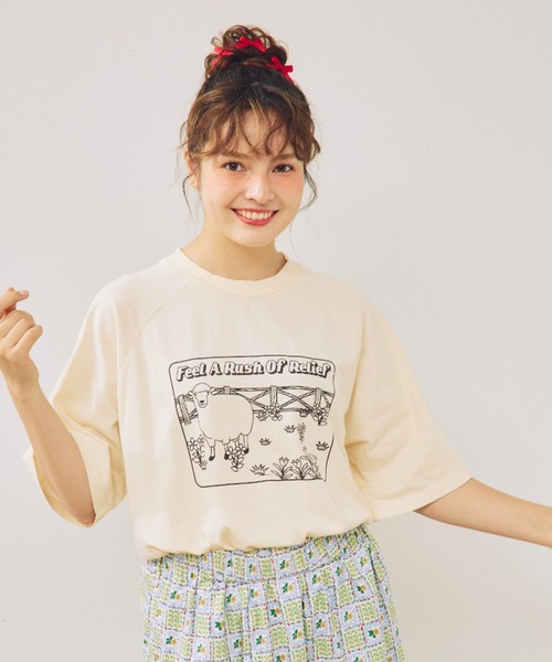 anoco no oheya(アノコノオへヤ)の「sheep big T(Tシャツ/カットソー・レディース・イエロー/ホワイト/アイボリー・FREE)」の22枚目の写真
