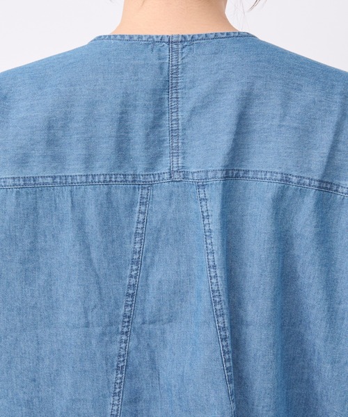 un dix cors（アンディコール）の「サマーコーデュロイパネルジャケット（ノーカラージャケット・レディース・ブラック/オリーブ/サックスブルー・FREE）」の20枚目の写真