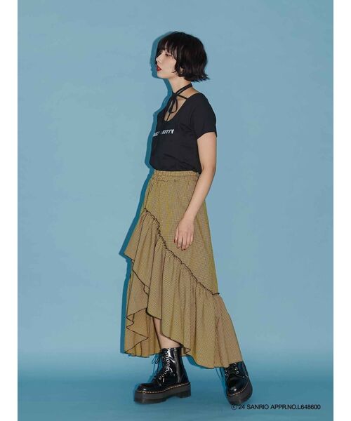 jouetie(ジュエティ)の「【ハローキティコラボ】jouetie×ハローキティ ラインストーンネックリボンTシャツ(Tシャツ/カットソー・レディース・オフホワイト/ブラック・MEDIUM)」の18枚目の写真