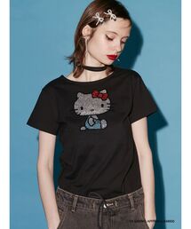 jouetie | 【ハローキティコラボ】jouetie×ハローキティ ラインストーンネックリボンTシャツ(Tシャツ/カットソー)