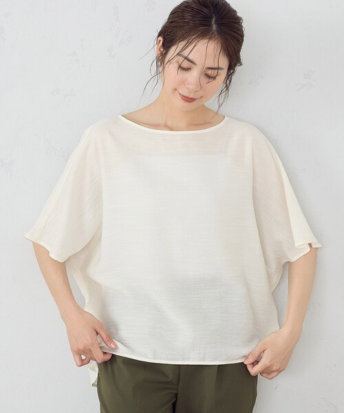 COMME CA ISM（コムサイズム）の「オーバーサイズブラウス（シャツ/ブラウス・レディース・グレイッシュベージュ/カーキ/オフホワイト/ネイビー・FREE）」の2枚目の写真
