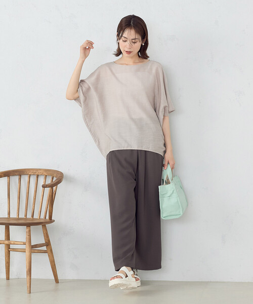 COMME CA ISM（コムサイズム）の「オーバーサイズブラウス（シャツ/ブラウス・レディース・グレイッシュベージュ/カーキ/オフホワイト/ネイビー・FREE）」の8枚目の写真