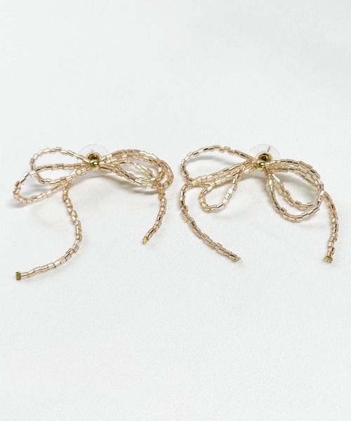 Crisp（クリスプ）の「ビーズリボンピアス（ピアス（両耳用）・レディース・ブルー/ピンク・FREE）」の8枚目の写真