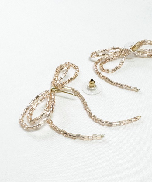 Crisp（クリスプ）の「ビーズリボンピアス（ピアス（両耳用）・レディース・ブルー/ピンク・FREE）」の9枚目の写真