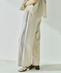 リネンライクサイドラインパンツ