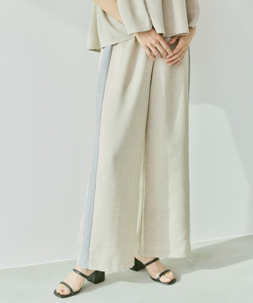 Libra Cue（リブラ キュー）の「リネンライクサイドラインパンツ（その他パンツ・レディース・ブラック/ベージュ・FREE）」の10枚目の写真